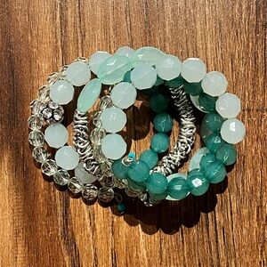 Teal Beaded Wrap Bracelet